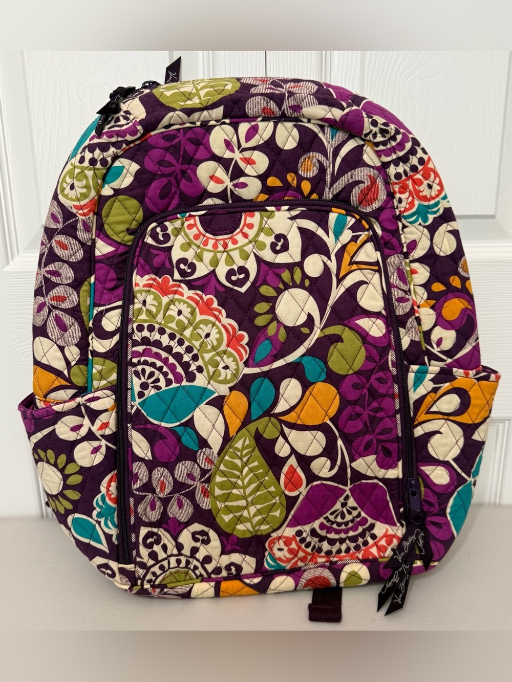 Vera Bradley Quilted Backpack Padded With Laptop / iPad Compartment 17”h x 15”w